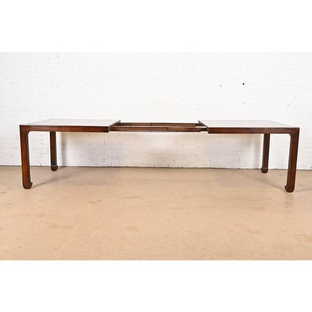 1970s Henredon Mid-Century Hollywood Regency Chinoiserie Sculpted Walnut Extension Dining Table, Circa 1970s For Sale - Image 5 of 12