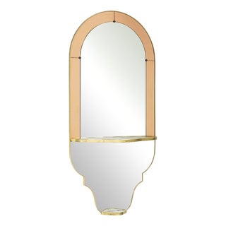 Glass Mirrored in Brass from Cristal Art, 1960s For Sale