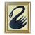 Original Black Swan Painting No. 2 in Brushed Gold Frame, Oil on Canvas, 21" H X 17" W by Tatiana Duperault For Sale