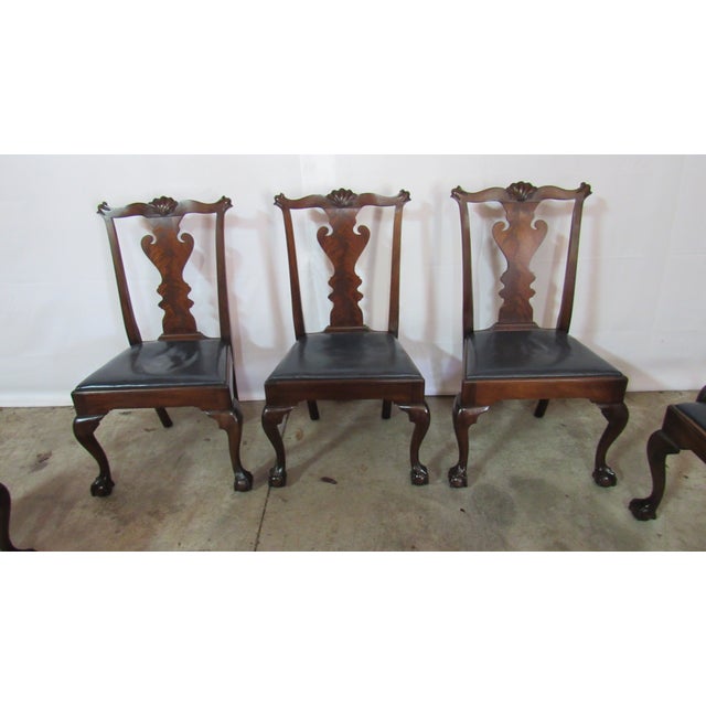 Chippendale Set of 8 Vintage Kittinger Mahogany Dining Chairs with Claw Feet For Sale - Image 3 of 8