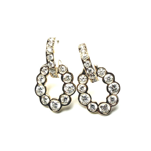 Gia Certified 14k Yellow Gold Door-Knocker Diamond Drop Earrings 1.60 CTW D–g Vs, Pair For Sale - Image 9 of 10