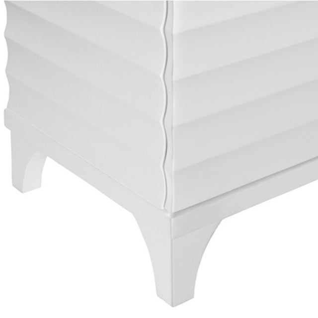 White Matthew Izzo Home Gates Fluted White Lacquer Four Door Buffet With Brass Knobs For Sale - Image 8 of 9