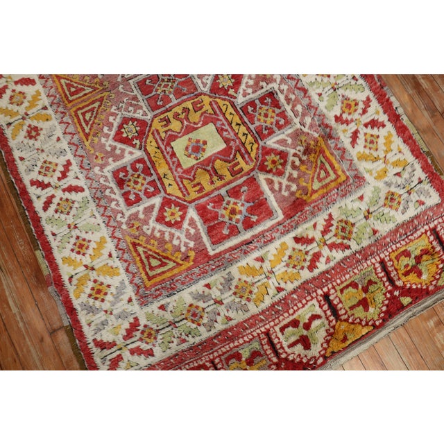 Red Antique Zabihi Collection Turkish Konya Rug For Sale - Image 8 of 12