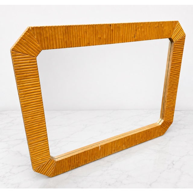 Modern Large Modern Faux Bamboo Wall Mirror For Sale - Image 3 of 10