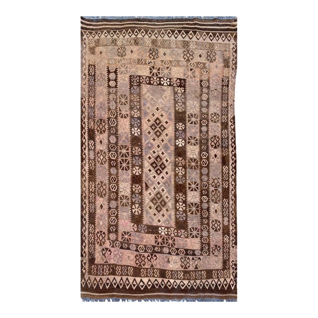 Vintage Afghan Handwoven Sheep Wool Kilim Rug For Sale