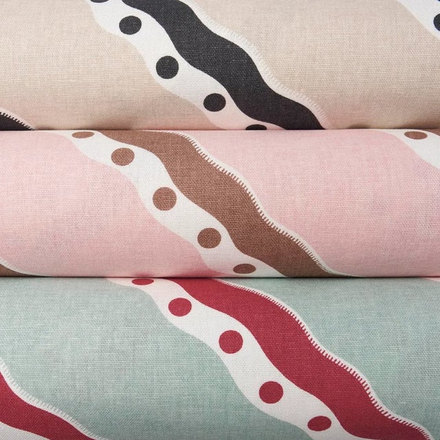 2020s Schumacher Rousseau Stripe Fabric In Cocoa & Blush For Sale - Image 5 of 5