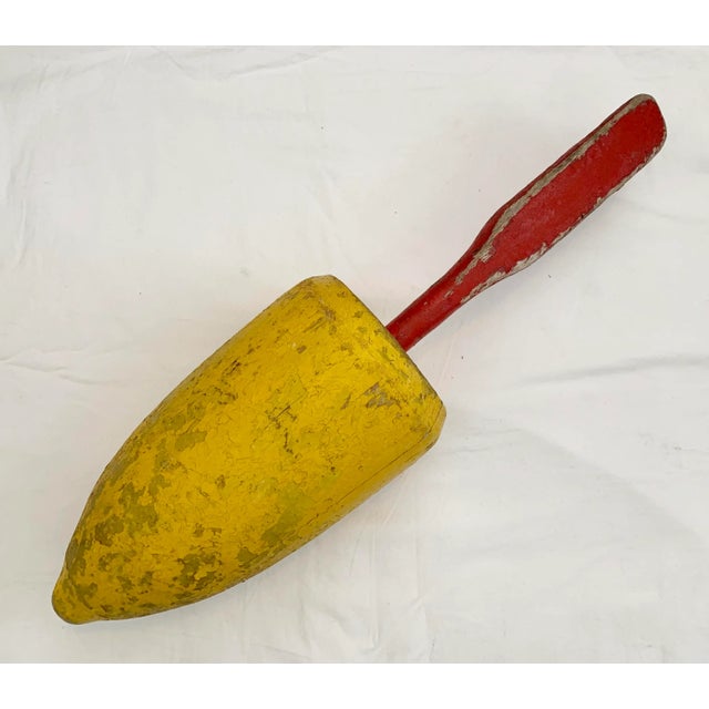 Yellow Red & Yellow Wood Buoys, S/2 For Sale - Image 8 of 9