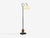 1920s 1950s Mid-Century Modern Floor Lamp, Patinated Brass, Wood, Fabric For Sale - Image 5 of 12