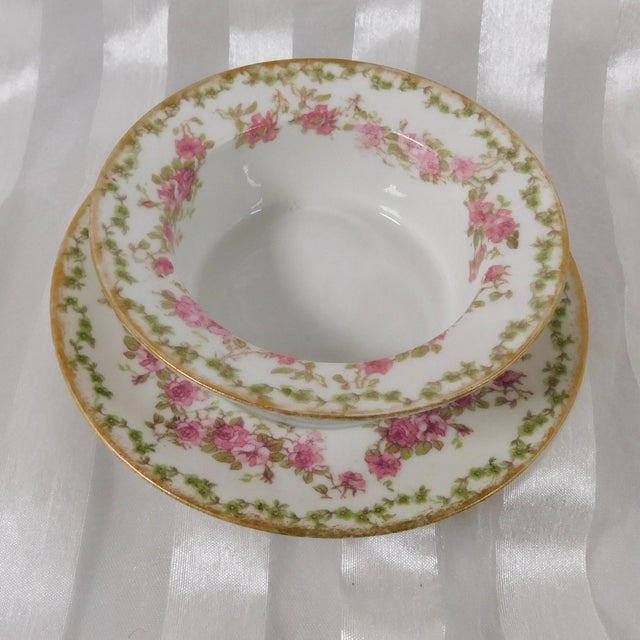 This is a ramekin and underplate marked both CH Fields Haviland Limoges and Gerard, Dufraisseix & Abbot. It is also marked...