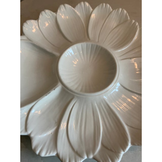 Vintage Italian White Ceramic Flower-Shaped Artichoke Plate For Sale - Image 4 of 10