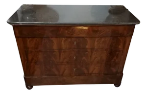 Wood Chest of Drawers with Marble Top