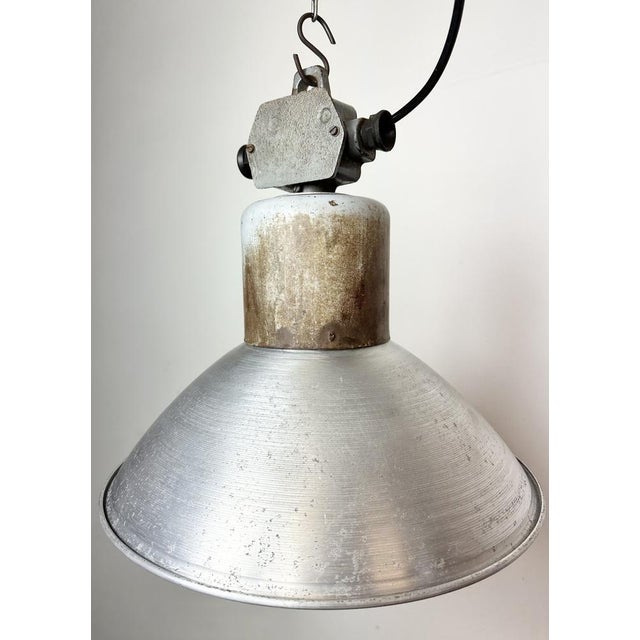 Industrial Aluminium Pendant Lamp from Polam Wilkasy, 1960s For Sale - Image 6 of 18