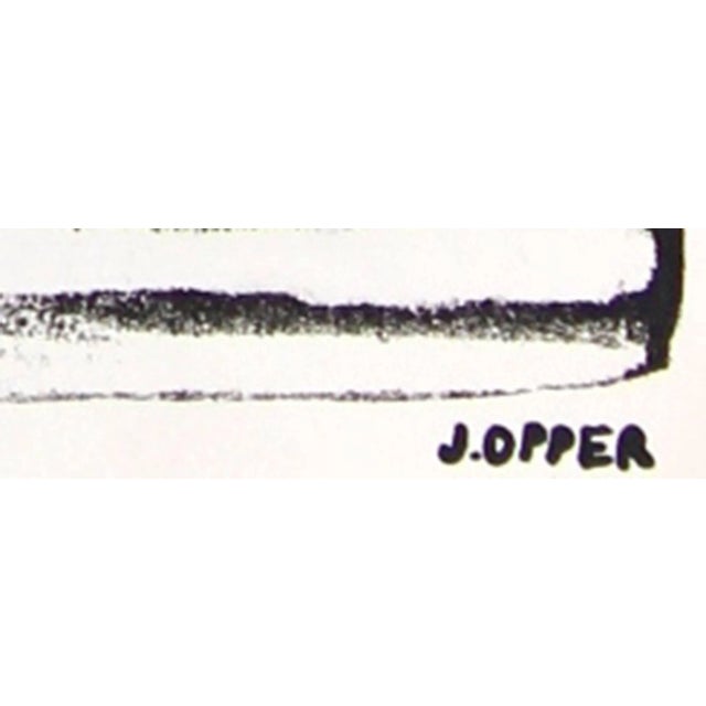 Jerry Opper Jerry Opper Bauhaus Monochromatic Abstract Lithograph on Paper, Mid-Century For Sale - Image 4 of 5