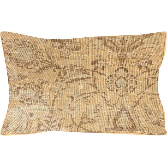 1940s Persian Tabriz Pillow. Hand woven with wool on cotton foundation in the Tabriz region of Iran. Refinished in the...