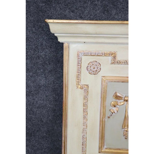 Cream French Louis XV Carved and Painted Wall or Trumeau Mirror For Sale - Image 8 of 12