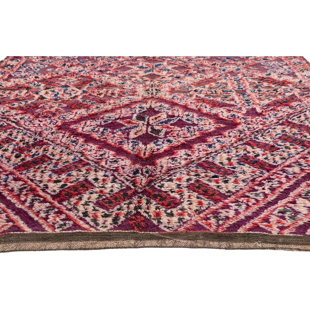 Berber Tribes of Morocco Vintage Beni M'Guild Moroccan Rug, 06'06 X 12'05 For Sale - Image 4 of 10