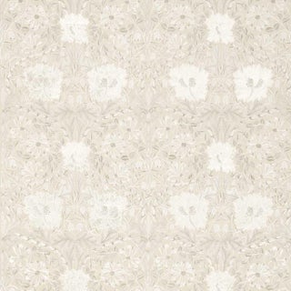 Morris & Co Pure Honeysuckle & Tulip Embroidery Fabric in Linen For Sale