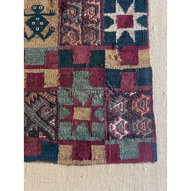 Maroon Two Framed Pre-Columbian Textile Fragments Inca Culture Peru For Sale - Image 8 of 15