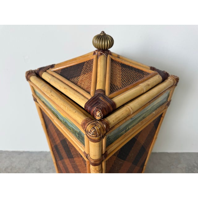 This exceptional vintage MacKenzie-Childs laundry hamper showcases the brand’s signature craftsmanship and whimsical yet...