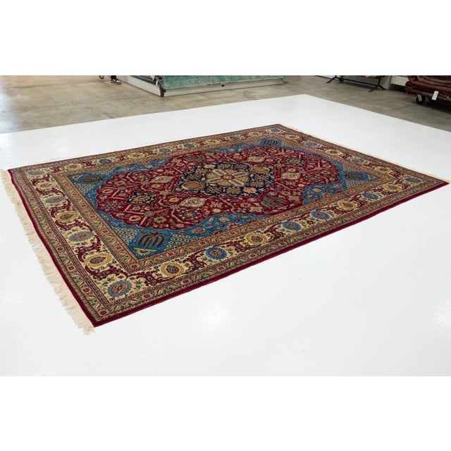 1950s Tabriz Persian Hand-Knotted Wool Rug For Sale - Image 4 of 8