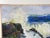 Vintage mid century gouache on artist board seascape painting of rocky coast. Signed Jean Hamlin on verso. Unframed,...