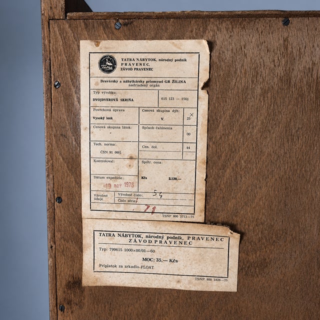 Vintage Wardrobe in Walnut by Tatra Nabytok, 1970s For Sale - Image 9 of 13
