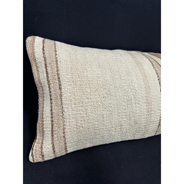 Turkish Hemp Pillow Cushion Natural Beige Brown Cushion Cover 14x40 #30438 Enhance your home decor with our Kilim Pillow...