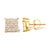 Contemporary 14K Yellow Gold 1 1/2 Cttw Invisible Set Princess-Cut Diamond 9 Stone Square Stud Earrings (J-K Color, SI2-I1 Clarity) For Sale - Image 3 of 5