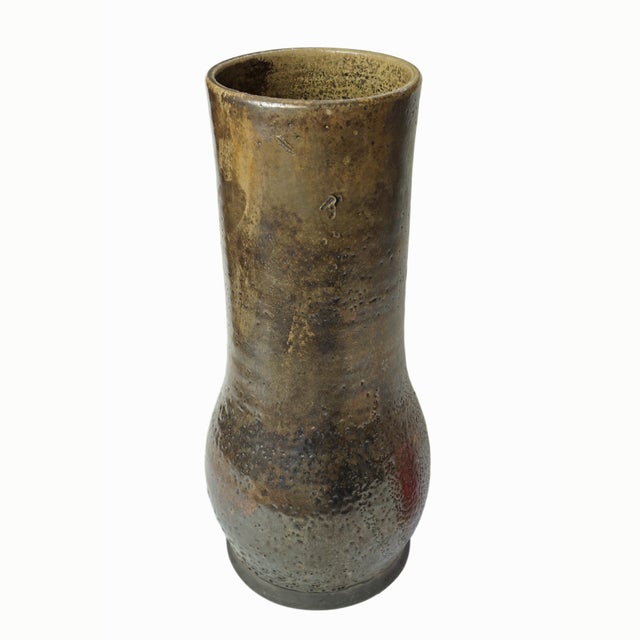 Late 20th Century Modern Glazed Pottery Vases in Earth Tones Donna Karan New York - Set of Two For Sale - Image 4 of 13