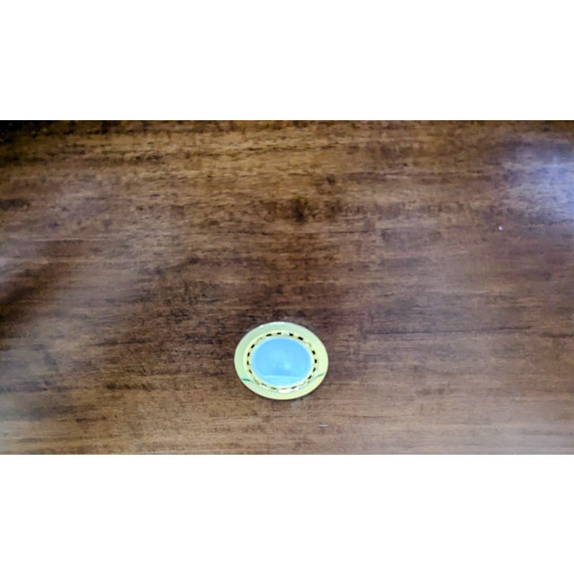 2000 - 2009 French Style "Etagere" With a Demilune Shape, Hand Painted Floral Marquetry and Lit Back Drop. For Sale - Image 5 of 12