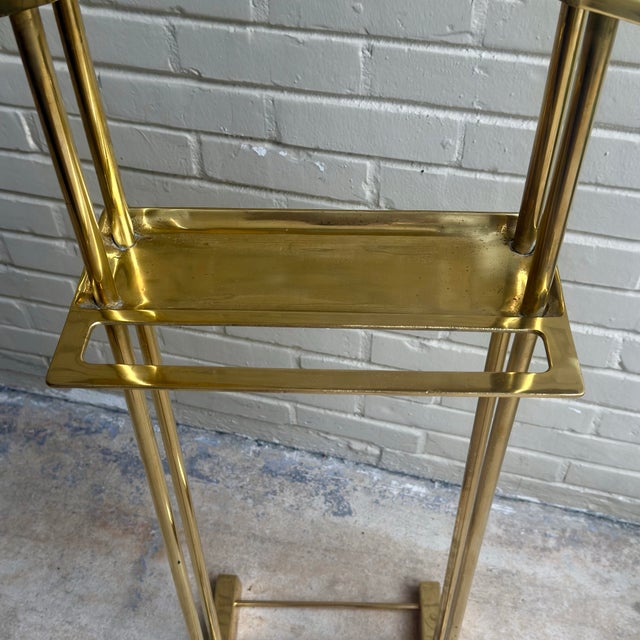 Brass Vintage Brass Valet Stand - Palm Beach Hollywood Regency Dresser Rack - Karl Springer Style For Sale - Image 8 of 11