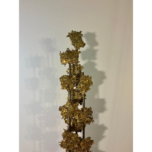 Brutalist Vintage Brutalist Steel and Brass Sculpture Signed D Larson 2012 For Sale - Image 3 of 9