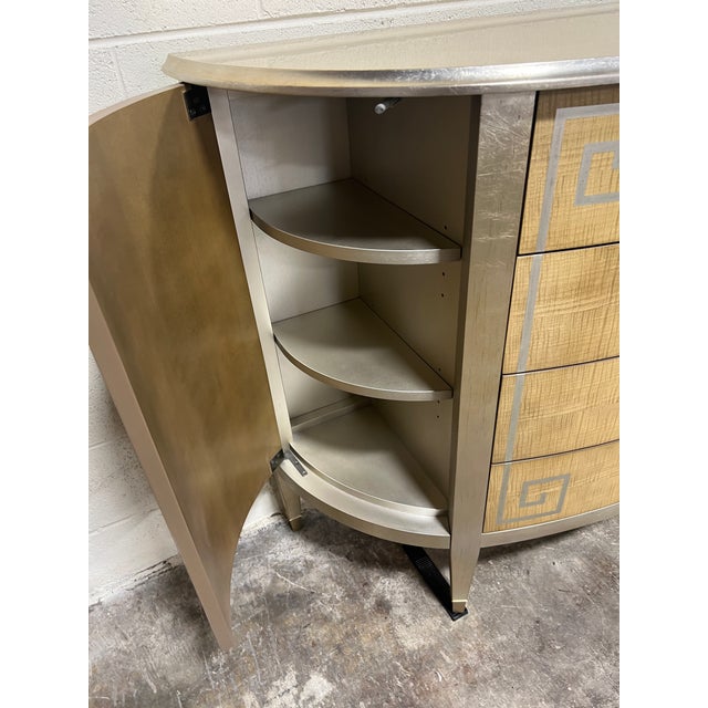 Caracole Mr K’s Key Silver Leaf Hollywood Regency 4-Drawer Buffet For Sale - Image 10 of 11