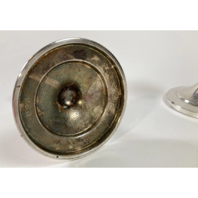 Oneida Vintage Silverplate Oneida Candlestick Holder Pair For Sale - Image 4 of 4
