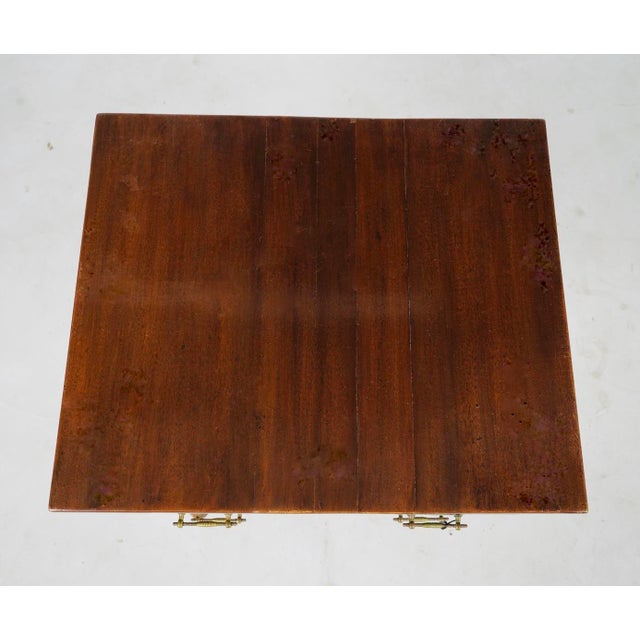 Antique Mahogany Two-Drawer Sewing Table With Scroll-Foot Pedestal Base For Sale - Image 4 of 7
