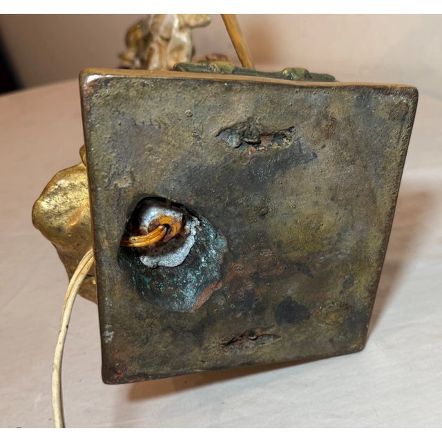 Huge Antique Patinated Bronze Clad Captain Kidd Pirate Figural Table Lamp For Sale - Image 13 of 13