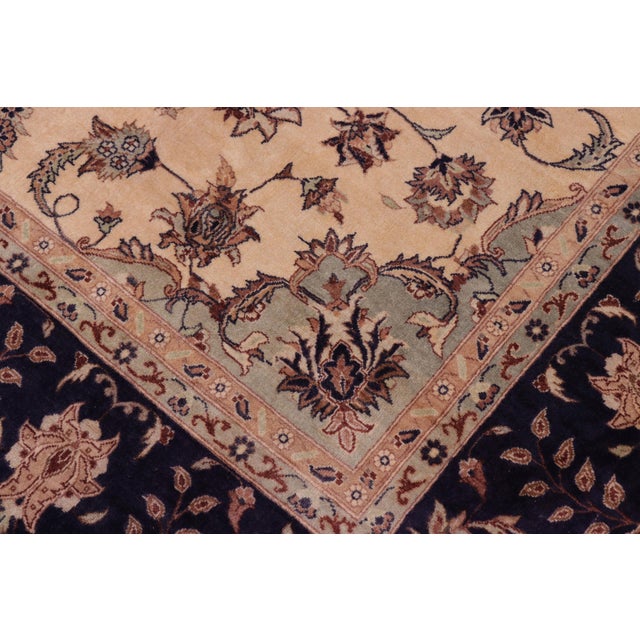 Shabby Chic Shabby Chic 1990's Pak-Persian Tan/Blue Wool Rug - 8'0'' X 8'3'' For Sale - Image 3 of 9