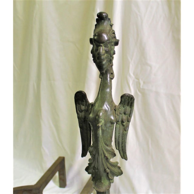 Contemporary 1990s Contemporary Andirons in Bronze - a Pair For Sale - Image 3 of 9
