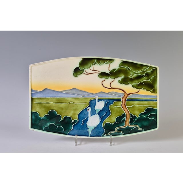 Large Art Nouveau Tile by Carl Sigmund Luber for Johann von Schwarz, 1896-1906 For Sale - Image 12 of 14