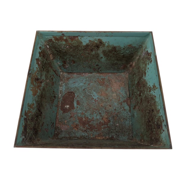 Mid Century Modern Brass and Enamel Tabletop Planter Made in Chicago For Sale - Image 9 of 12