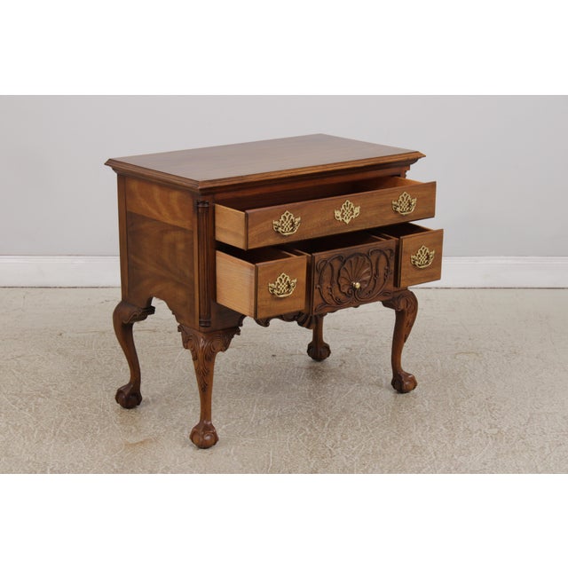 1990s Councill Craftsmen Mahogany Chippendale Style Lowboy For Sale - Image 5 of 17