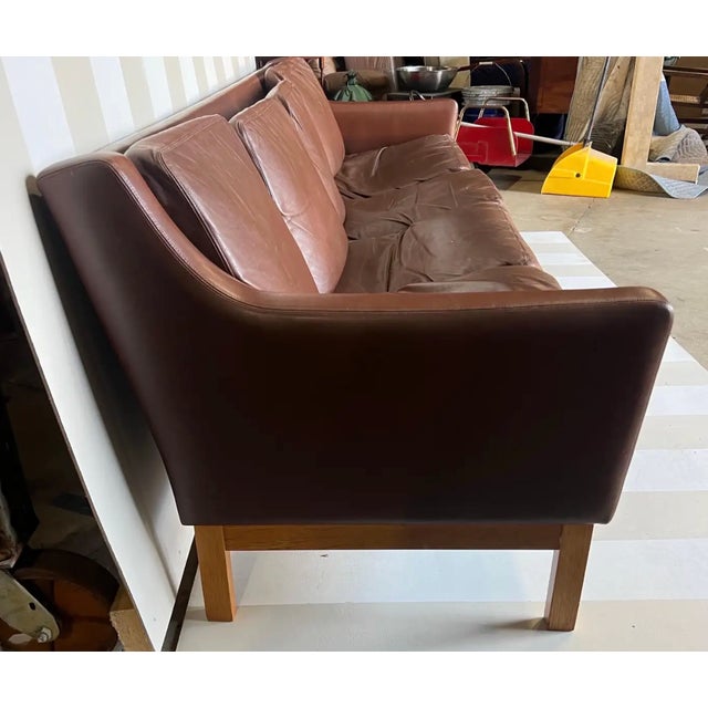 Mid-Century Modern Mid Century Danish Leather Sofa by Erik Worts For Sale - Image 3 of 7