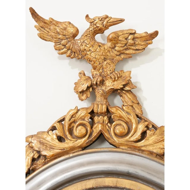 Gold 19th Century French Silver & Gold Gilt Oval Mirror For Sale - Image 8 of 10