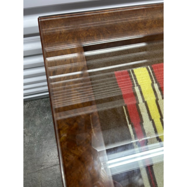 Vintage Parsons Style Needlepoint Backgammon Game Table For Sale - Image 10 of 12