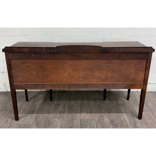 Antique Edwardian Sheraton Revival or Federal Flame Mahogany Sideboard For Sale - Image 18 of 18