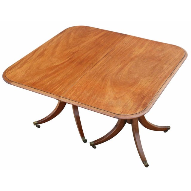 Brown Antique 19th Century Twin Pedestal Extending Dining Table For Sale - Image 8 of 12