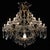 Large Italian Crystal and Brass Chandelier, 1950s For Sale - Image 3 of 18