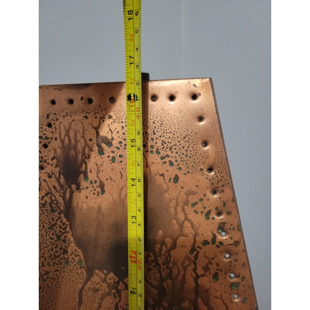 Vintage 1970s Kohler Sculptural Burl Wood Lamp With Pierced Copper Shade For Sale - Image 10 of 18