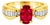 Late 20th Century 14K Yellow Gold Solitaire Natural Ruby Diamond Ring, Size 6.5 For Sale