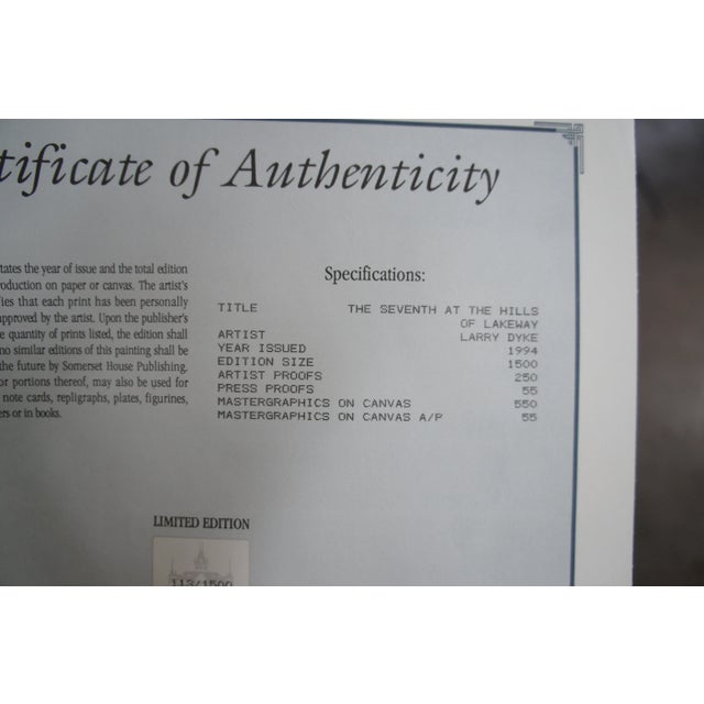 Larry Dyke 'Seventh at the Hills of Lakeway' Limited Ed Golf Landscape Print For Sale - Image 14 of 14